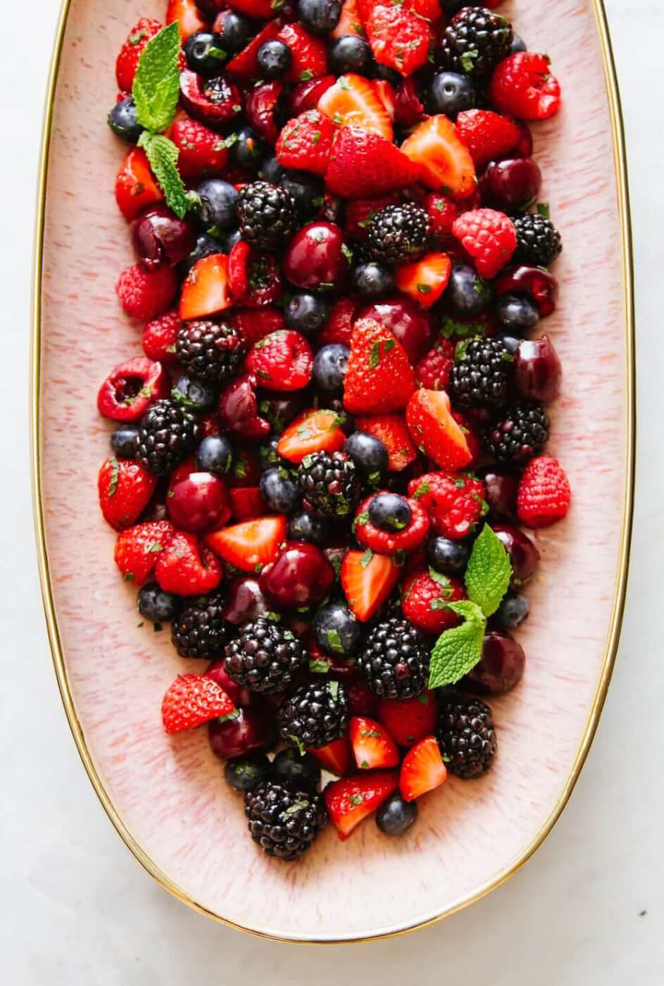 summer cherry berry fruit salad