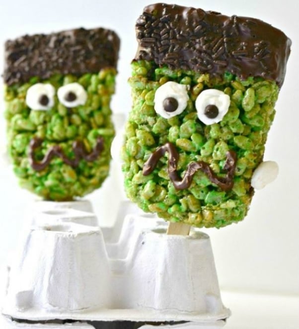 Frankenstein Halloween rice krispie