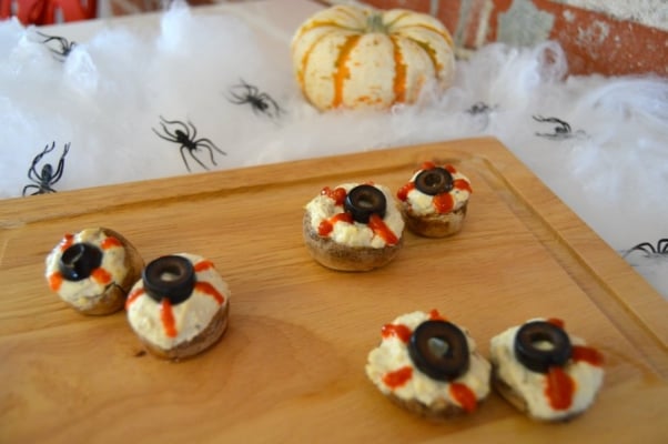 Halloween Recipe Mushroom Eyeballs