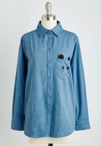 pet perceives denim shirt modcloth