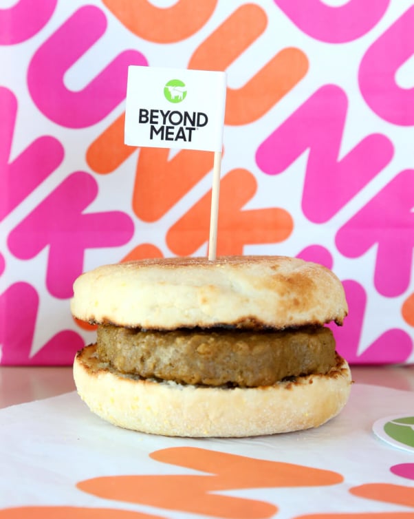 Vegan Dunkin' Beyond Sausage Breakfast Sandwich