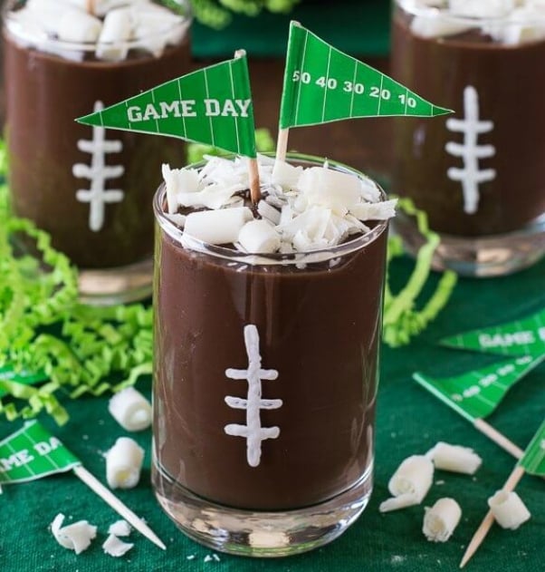 Football Pudding Cups