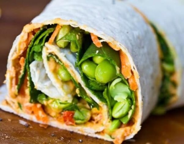 Hummus Edame Wraps