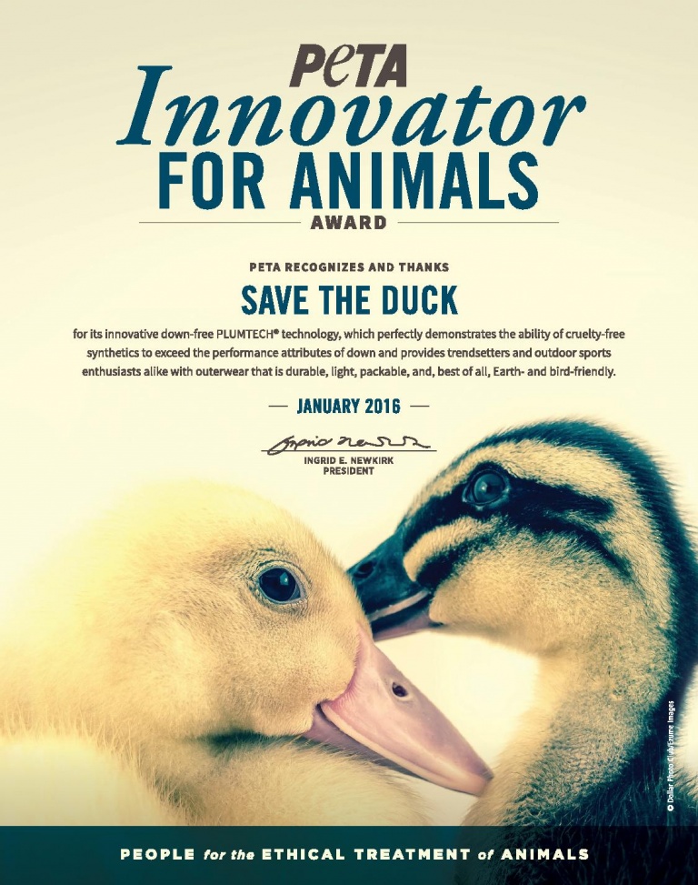 Save the Duck's Revolutionary Plumtech™ Outperforms Down PETA