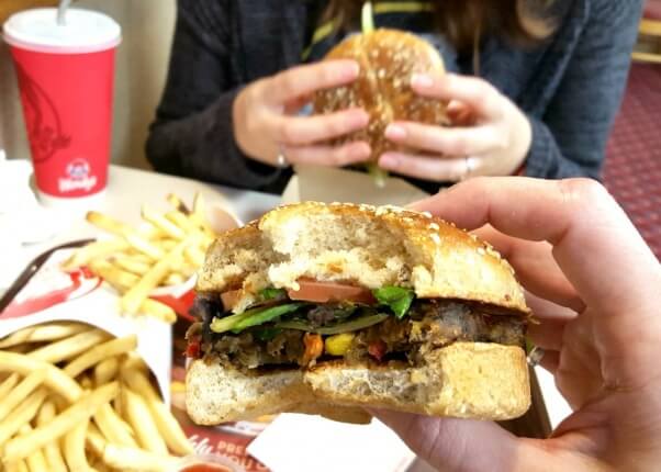 Wendys Black Bean Burger and Fries