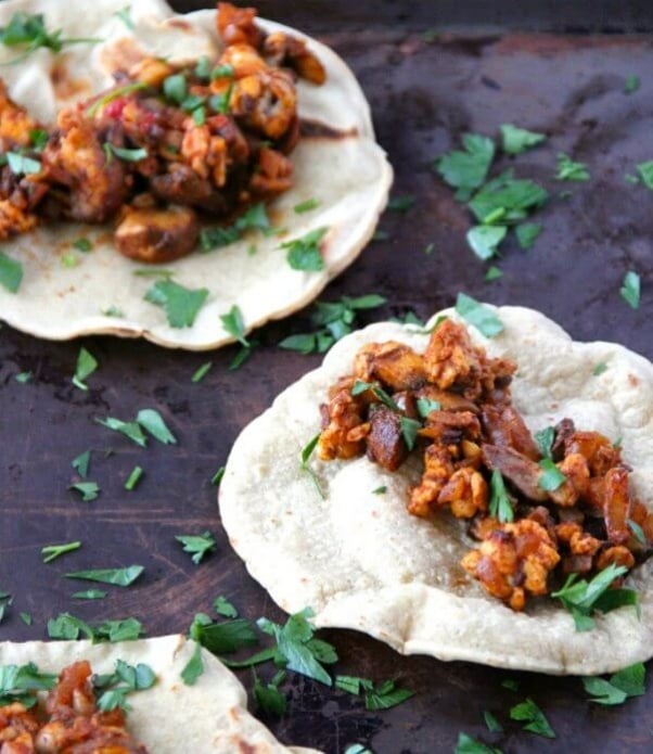 mushroom tempeh taco