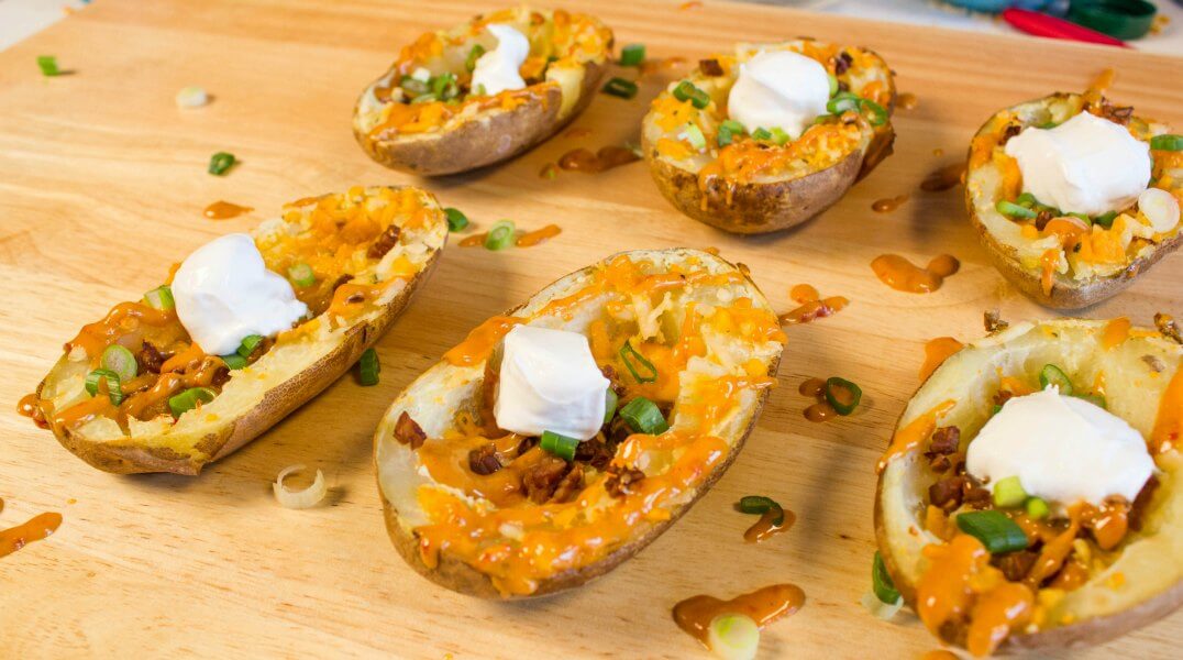 Vegan Cheesy Potato Skins