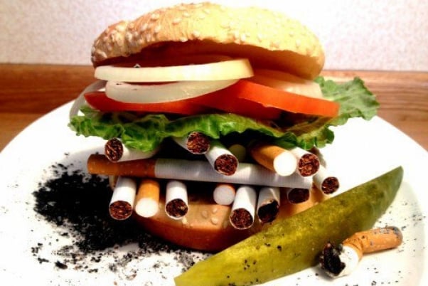 cigarette cancer burger