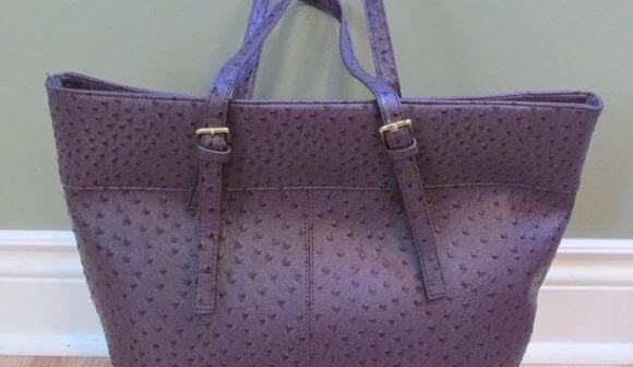 WOMEN'S HANDBAG / PURSE - OSTRICH SKIN - MINK