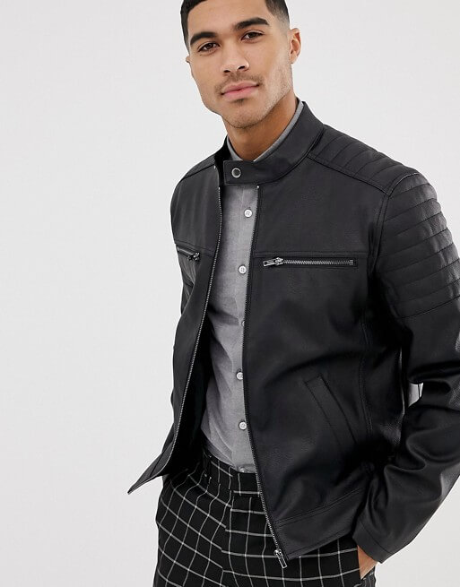 zara faux leather jacket mens