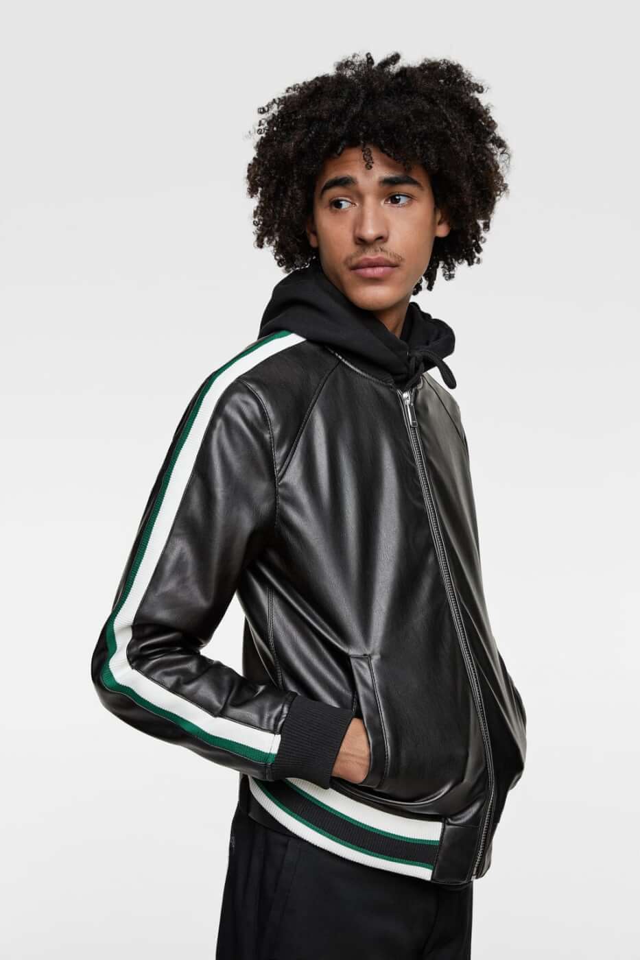 zara faux leather bomber jacket