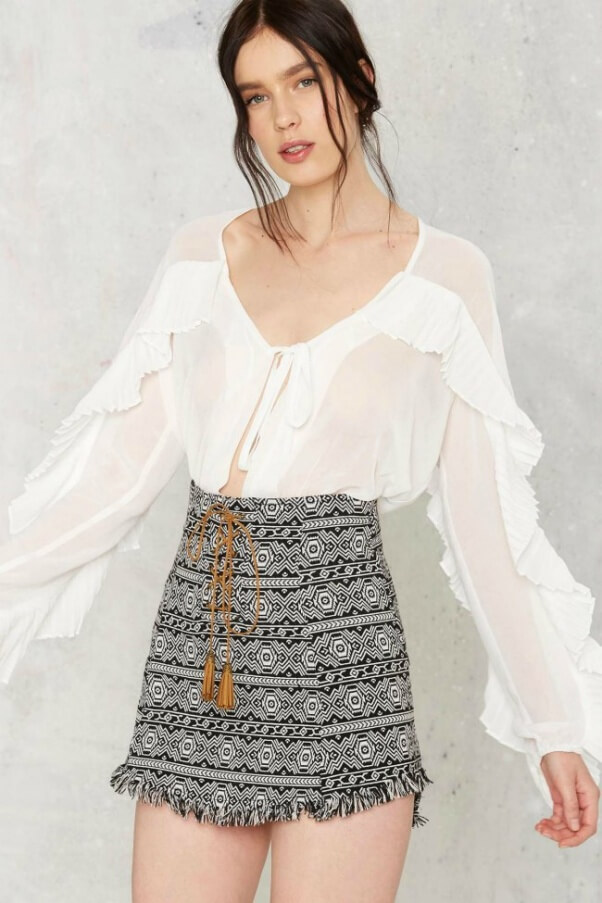 nasty gal aztec skirt