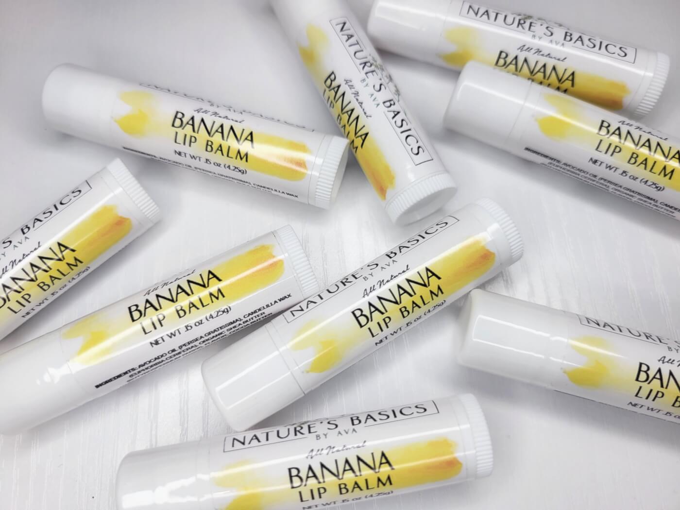 nature's basics banana flavored vegan lip balm