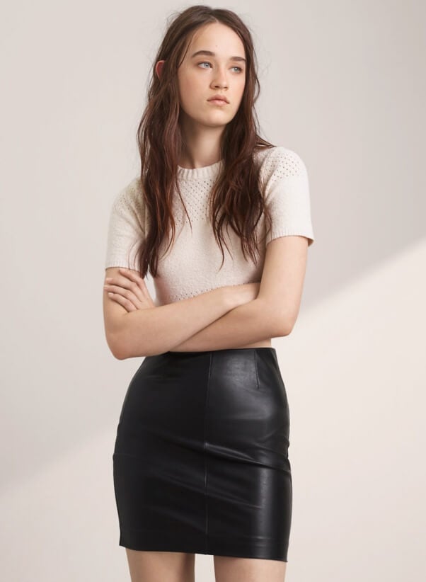 aritzia vegan leather skirt