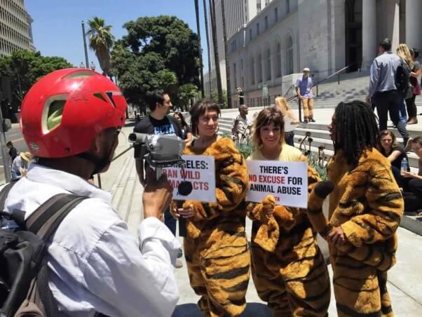 PETA rally to ban wild animal acts in Los Angeles