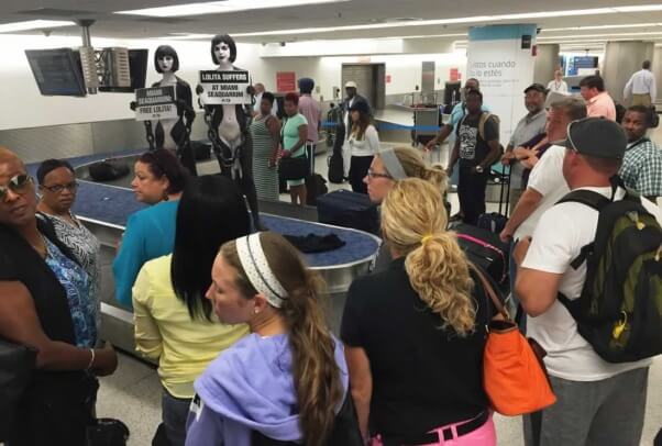 Lolita protest at Miami Airport