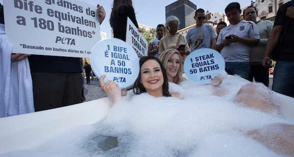 PETA demonstation Largo da Carioca Rio