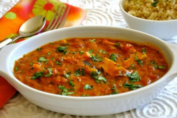 Vegan chicken tika-marsala