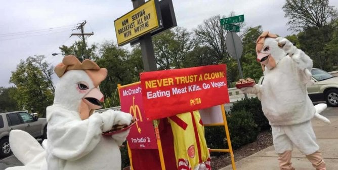 ‘Chickens’ Gang up on Creepy Clown