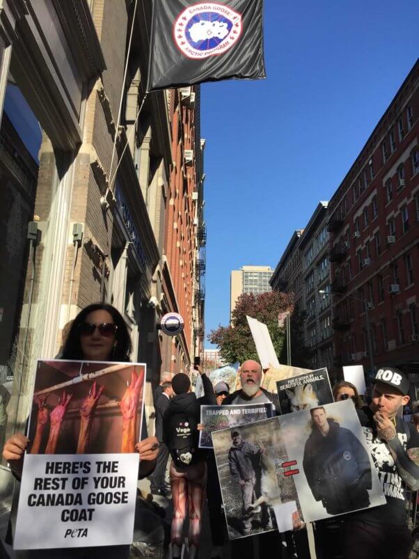 Canada Goose NYC store opening protest