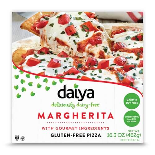 a product shot of Daiya Margherita pizza box