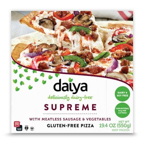 a product shot of Daiya Supreme pizza box
