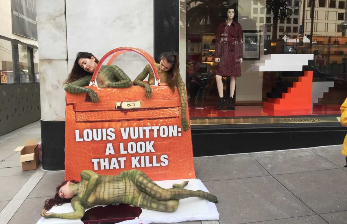 The Sidewalks Run Red in Front of Louis Vuitton's San Francisco