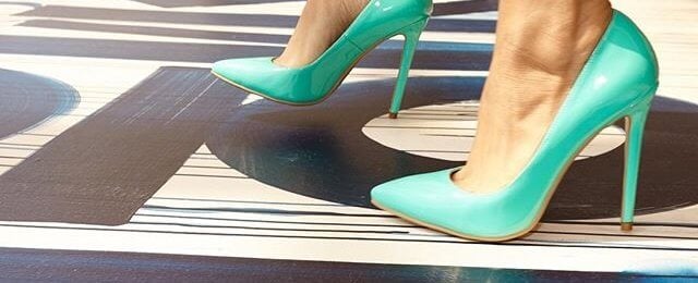 turquoise stiletto shoe
