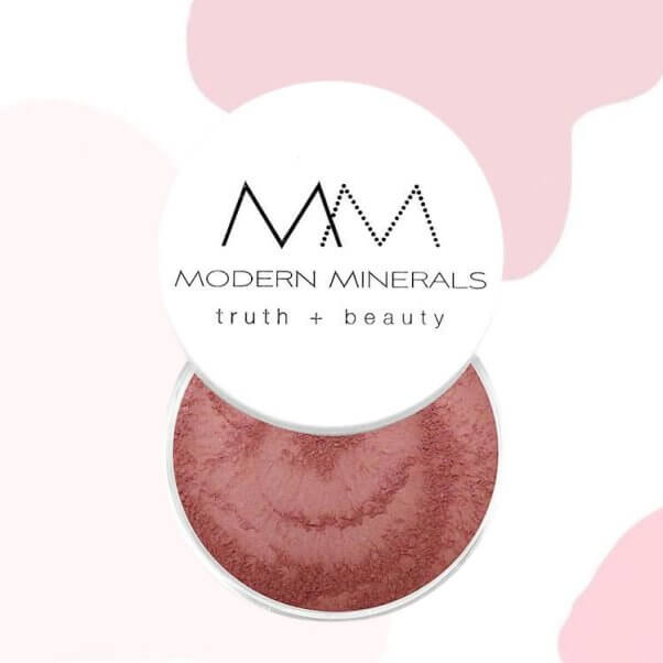 modern minerals blush on a graphic pink and white background