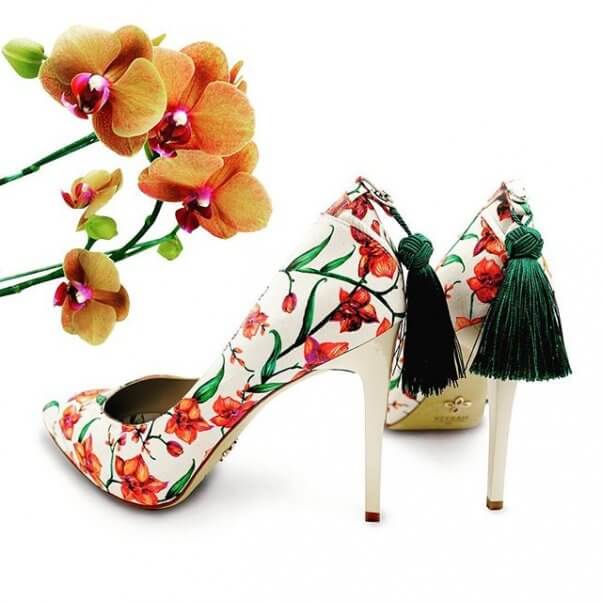 floral pattern vegan stiletto