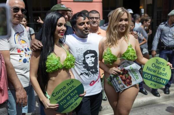 lettuce ladies cuba trip: passing out leaflets