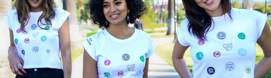 3 PETA models wearing In the Soulshine crop top