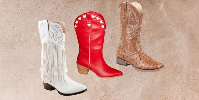 three vegan cowboy boots