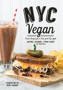 Photo of a vegan reuben sandwich on the cover of NYC Vegan cookbook