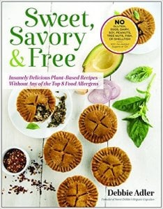 Vegan pot pies on the cover of Sweet, Savory, and Free cookbook