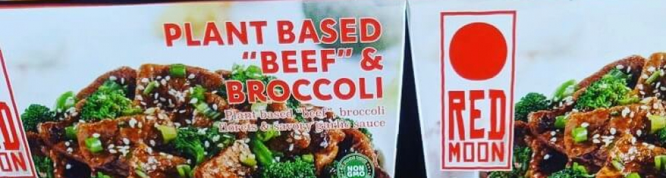 plant-based "beef" & broccoli vegan dish at Costco