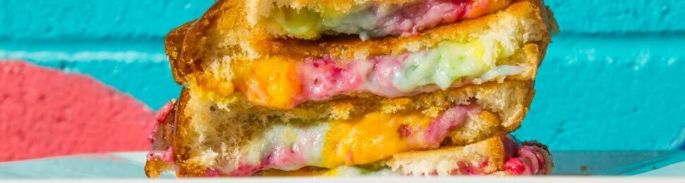 unicorn rainbow grilled cheese vegan sandwich