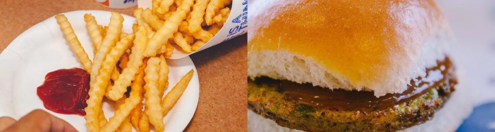 White Castle Veggie Slider and French Fries