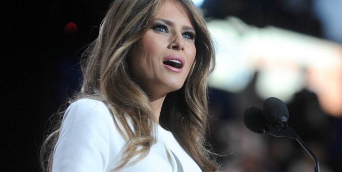 Melania Trump, long brown hair