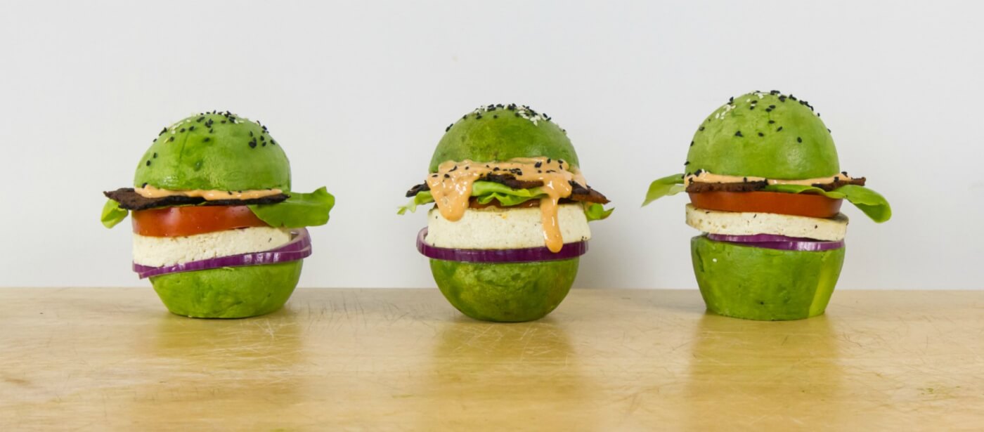 Vegan Avocado Bun Burger