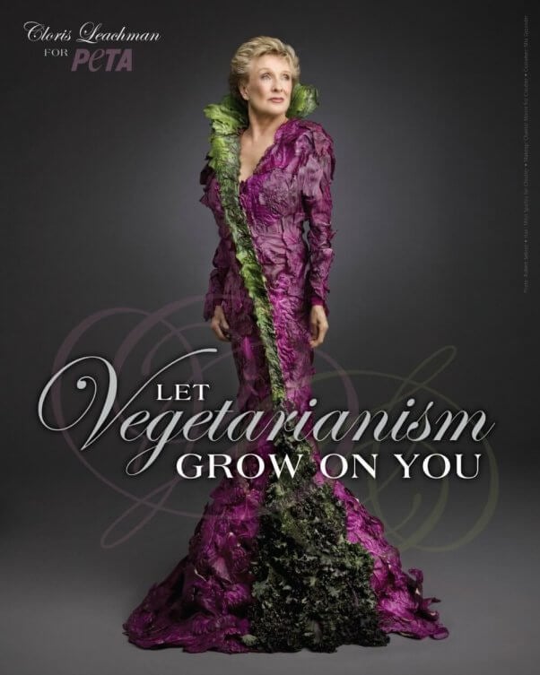 Cloris Leachman vegetarian lettuce gown