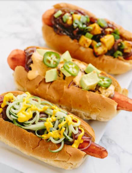 Gourmet Hot Dogs with Crispy Veggies