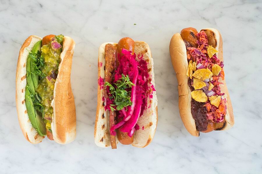 Gourmet Hot Dogs with Crispy Veggies