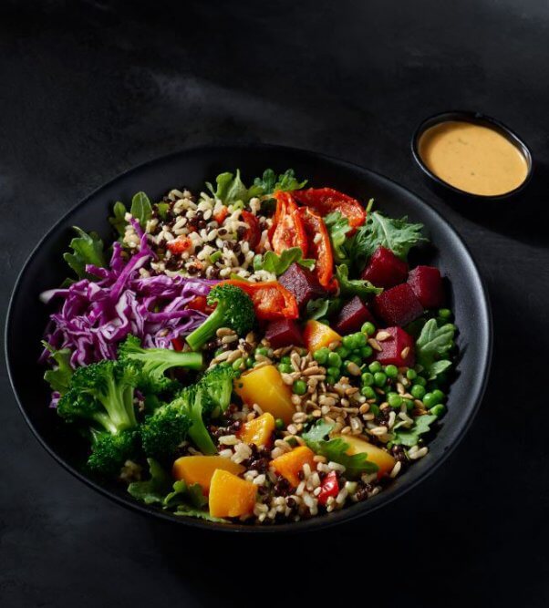 vegan at starbucks - lentils and vegetables