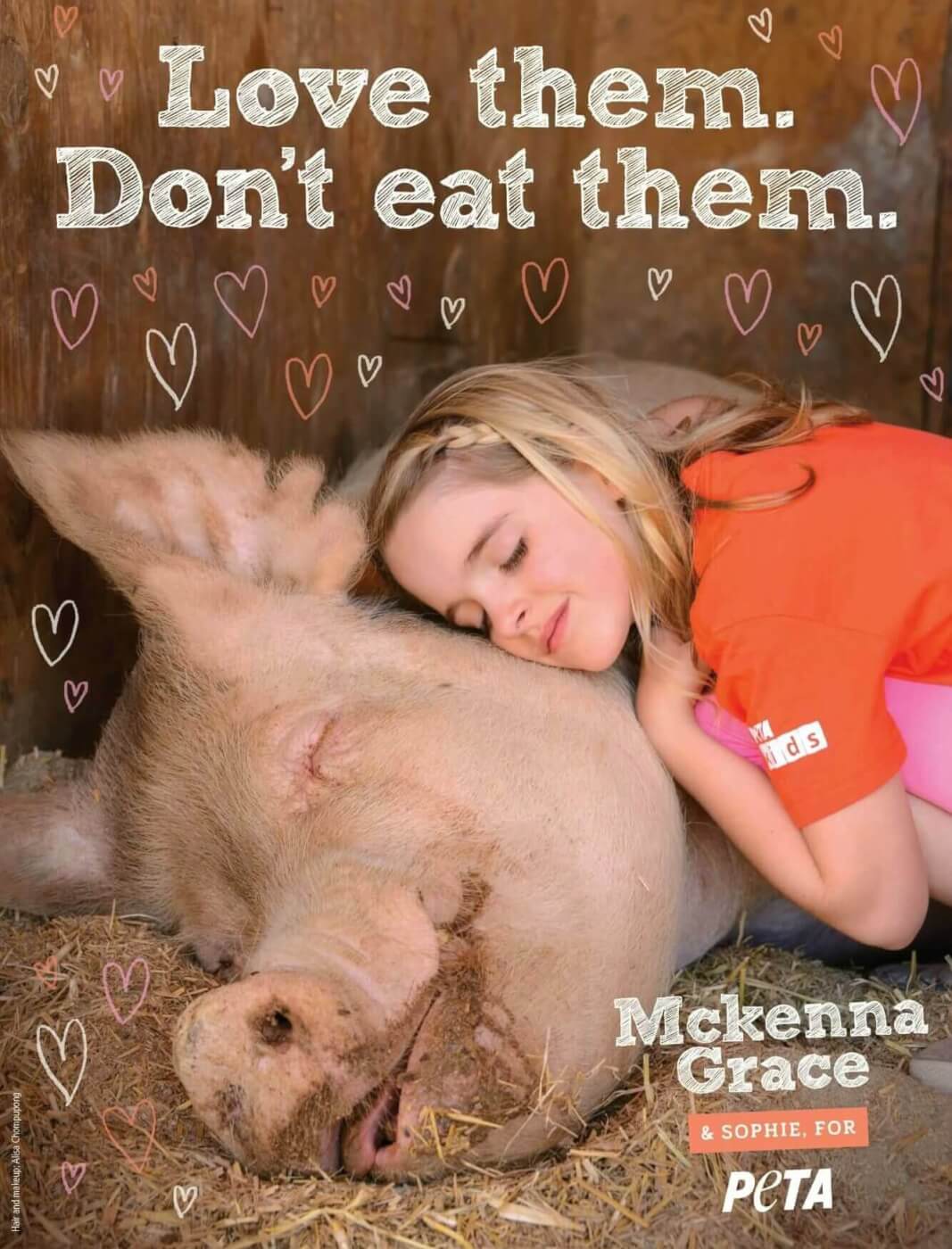 McKenna Grace, blonde hair, Sophie the pig