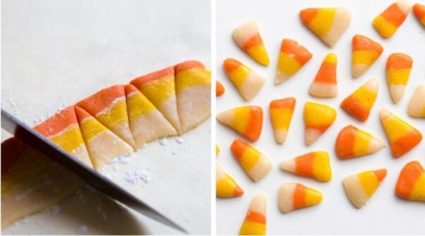 recipe for vegan candy corn from Tablespoon (tbsp)
