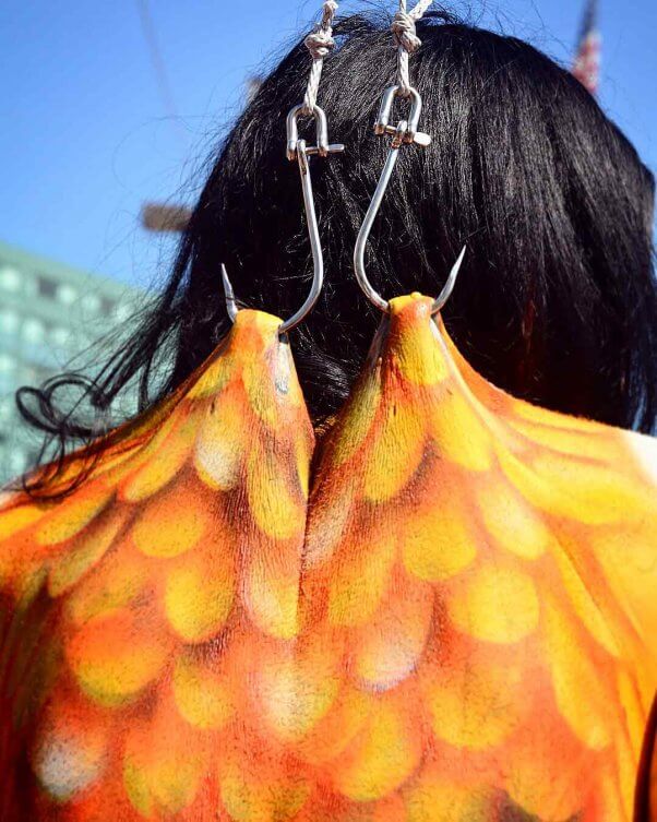 Her Pierced Skin Hanging From Hooks, PETA 'Mermaid' Makes Waves