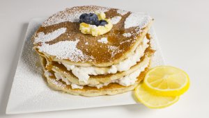 Layered Blueberry ‘Ricotta’ Pancakes