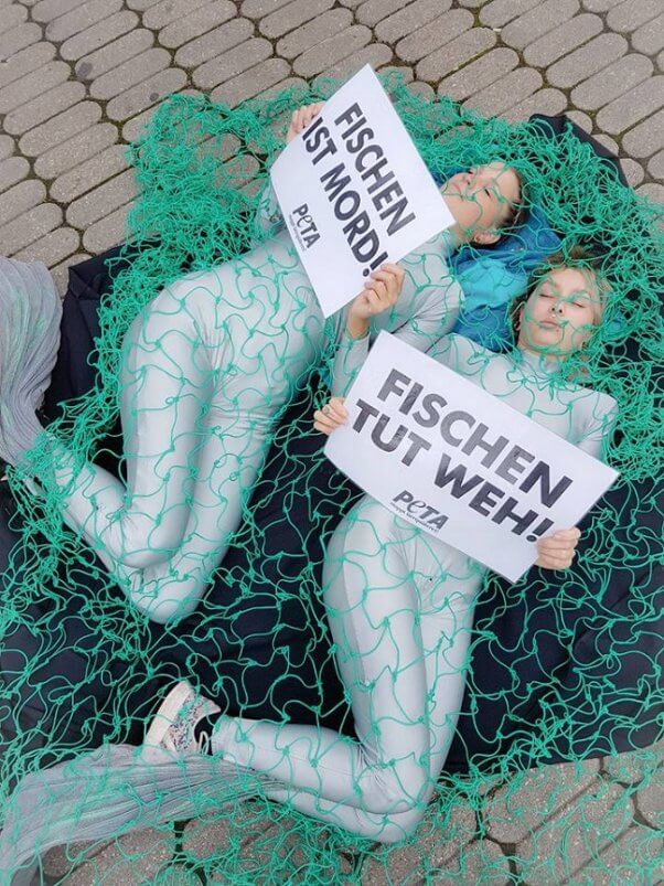 peta germany fishing demo, mermaids, nets