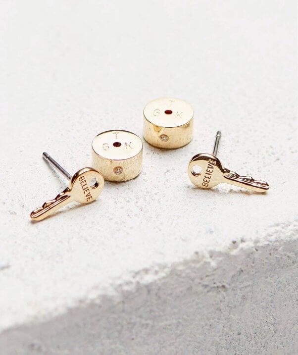 key post earrings by giving keys